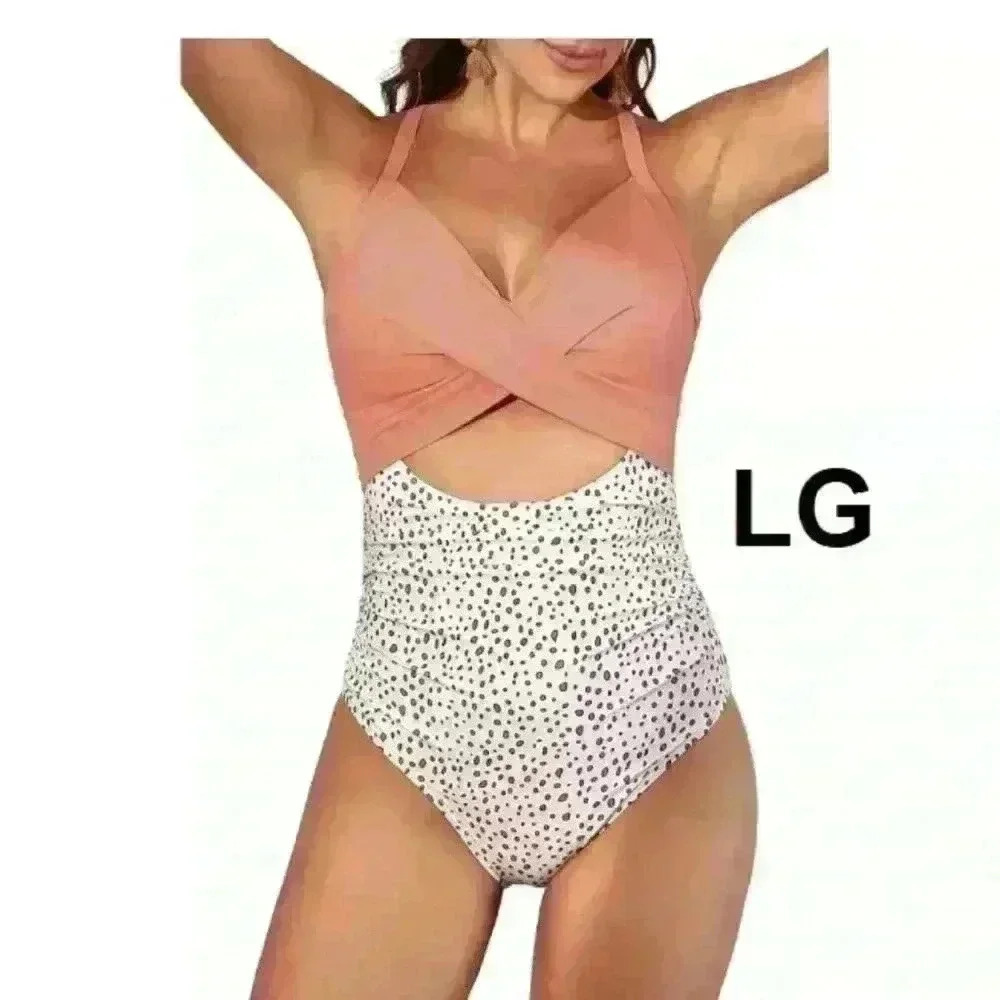 NWT Eomenie One Piece Swimsuit Tummy Control  Cutout High Waisted Tie Back